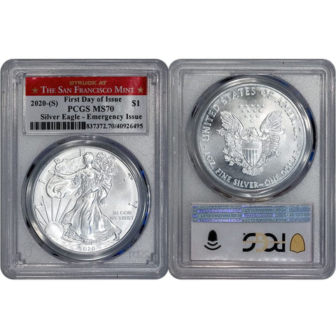 2020(S) $1 American Silver Eagle Emergency Issue - PCGS MS 70 FDOI