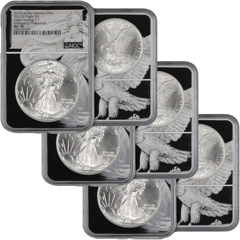 2021 Type-1 American Silver Eagle 3-Coin Set - All NGC 70