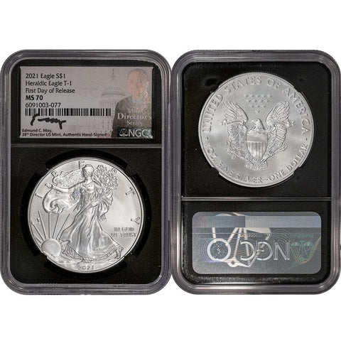 2021 T.1 American Silver Eagle - NGC MS 70 Moy First Day of Release