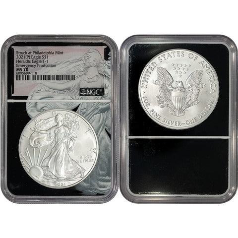 2021(P) Type-1 Emergency Production American Silver Eagles - NGC MS 70