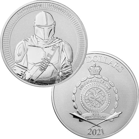 2021 Niue 1 oz Silver $2 Star Wars Mandalorian - Gem Brilliant Uncirculated in Capsule