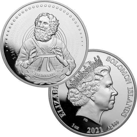 2021 Solomon Islands $3.14 Pi 1 oz Silver Coin - Gem Brilliant Uncirculated