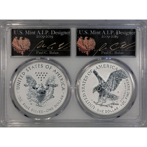 2021 T1 & T2 American Silver Eagle Reverse Proof Designer Edition Set - PCGS PR 70 FDOI