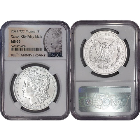 2021-CC Carson City Privy Morgan .999 Silver Dollars - NGC MS 69