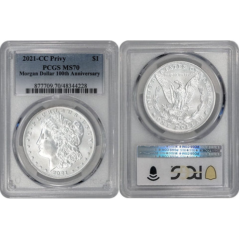 2021-CC Carson City Privy Morgan .999 Silver Dollars - PCGS MS 70