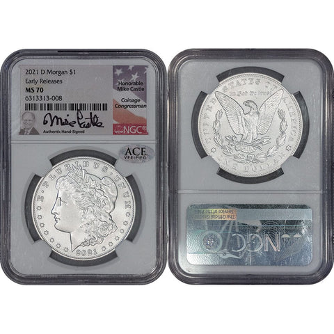 2021-D Denver Privy Morgan .999 Silver Dollar - NGC MS 70 Castle Signature