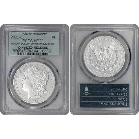 2021-S San Francisco Privy Morgan .999 Silver Dollar - PCGS MS 70 Advanced Release