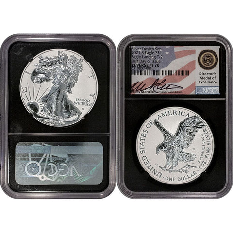 2021-S American Silver Eagle Reverse Proof - NGC Reverse PF 70 Standish