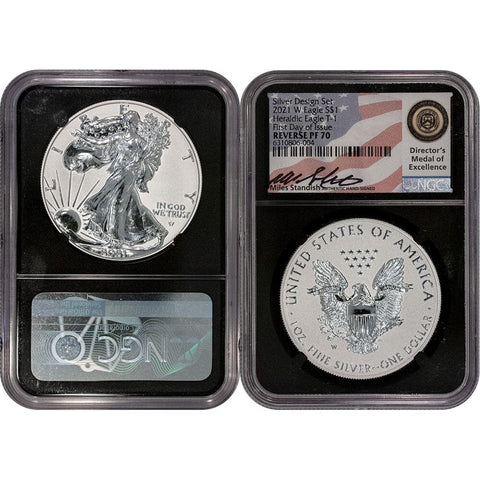 2021-W American Silver Eagle Reverse Proof - NGC Reverse PF 70 Standish