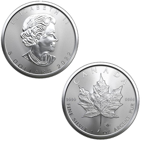 2022 1 oz Canadian Silver Maple Leaf $5 Coin 1 Troy Ounce 9999 Fine Silver