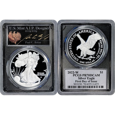 2022-W Proof American Silver Eagle - PCGS 70 DCAM FDOI Balan