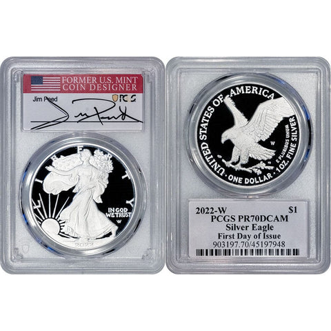 2022-W Proof American Silver Eagle - PCGS 70 DCAM FDOI Peed