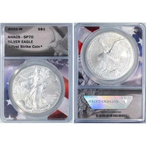 2022-W Burnished American Silver Eagle - ANACS SP 70