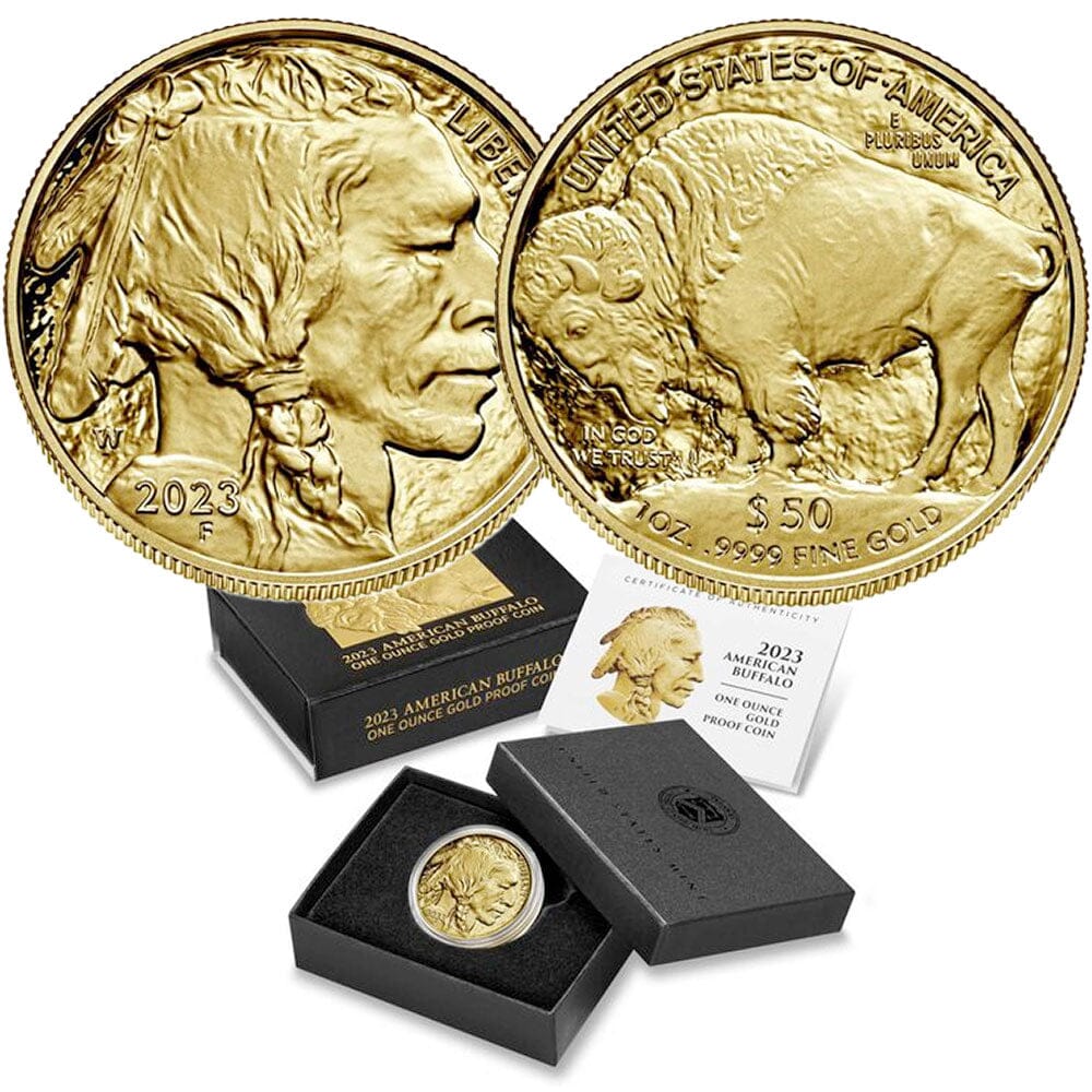 2023 W Proof 50 .9999 One Ounce Gold Buffalo in OGP