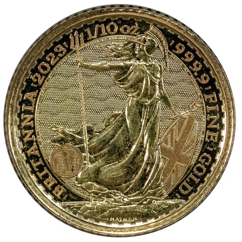 2023 Great Britain Britannia 10£ Gold 1/10th oz (Charles) - Gem Uncirculated