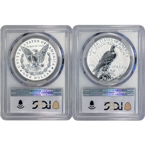 2023-S Reverse Proof Morgan & Peace Dollar 2-Coin Set - PCGS PR 70 AR