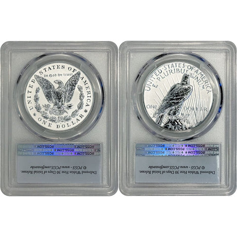 2023-S Reverse Proof Morgan & Peace Dollar 2-Coin Set - PCGS PR 69