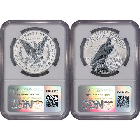 2023-S Reverse Proof Morgan & Peace Dollar 2-Coin Set - NGC PF 69 Baltimore Release