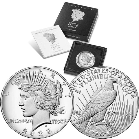 2023-S Proof Peace .999 Silver Dollars - Gem in OGP w/COA (In Hand, Ready to Ship)