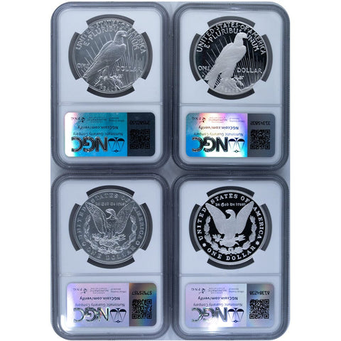 2023 Proof & Uncirculated Morgan & Peace Dollar 4-Coin Set - All NGC 70s