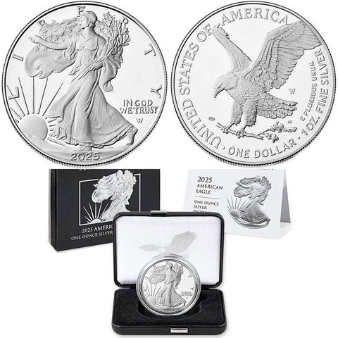 2025-W Proof American Silver Eagle Coins - Gem Proof in OGP w/ COA