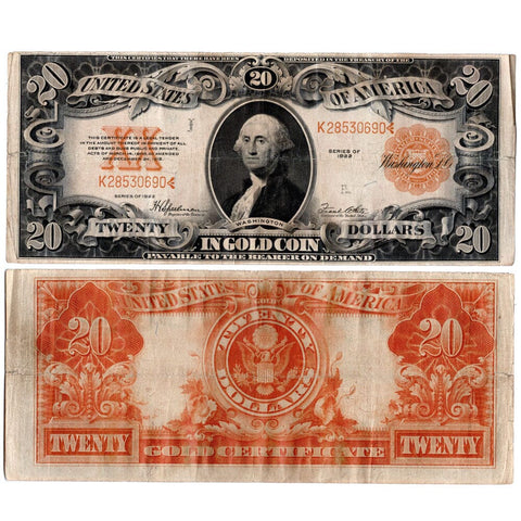 1922 $20 Gold Certificate Speelman/White Fr. 1187 - Apparent Very Fine
