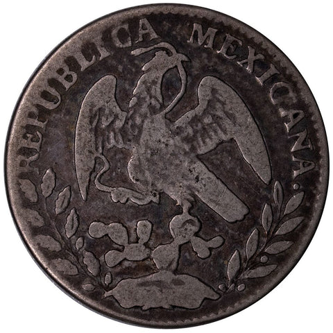 1863-GoYF Cap & Rays 2 Reales - KM# 374.8 - Very Good