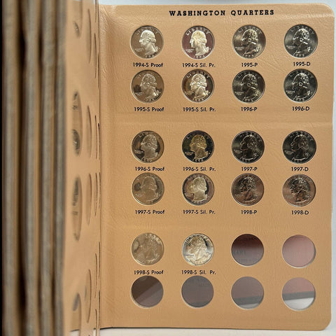 1932 to 1998 P-D-S Washington Quarter Sets - AU/BU Set - Insane Value