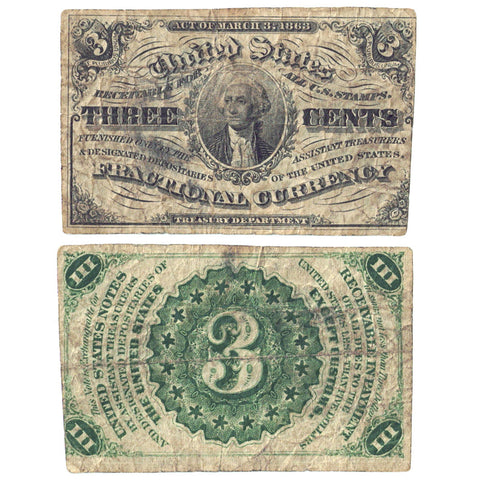 (1864-1869) 3rd Issue 3¢ Fractional Fr. 1226 (Light) - Fine