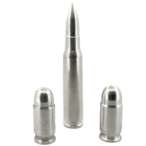 4 oz of .999 Silver Bullets - 2 x 1 oz .45 Caliber ACP & 1 x 2 oz .308