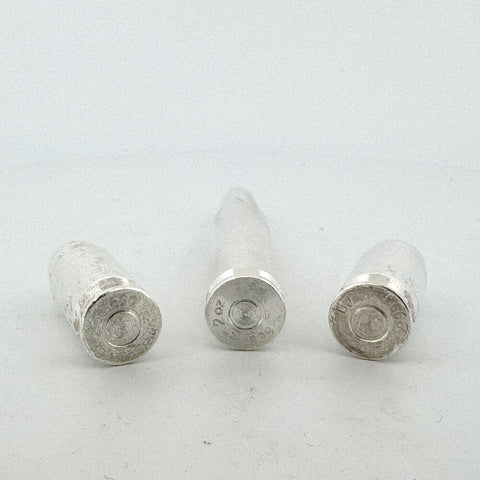 4 oz of .999 Silver Bullets - 2 x 1 oz .45 Caliber ACP & 1 x 2 oz .308