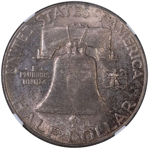 1955 Franklin Half Dollar - PCGS MS 66 FBL - Toned Gem Brilliant Uncirculated