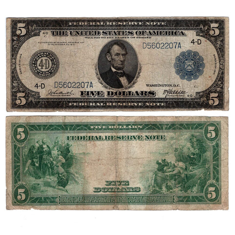 1914 $5 Federal Reserve Bank of Cleveland Fr. 856 - Fine