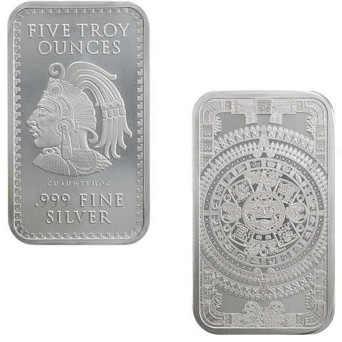 Golden State Mint Cuauhtemoc 5 oz .999 Silver Bar