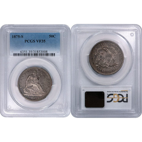 1875-S Seated Liberty Half Dollar - PCGS VF 35 - Very Fine