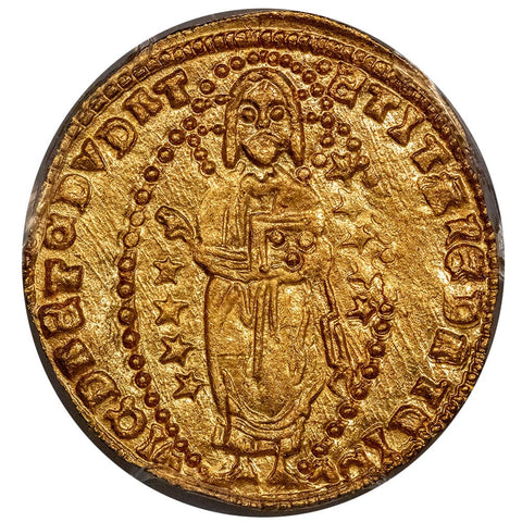 (1346-1364) Crusader States, Achaia Roberto d'Angio Gold Zecchino - PCGS MS 62