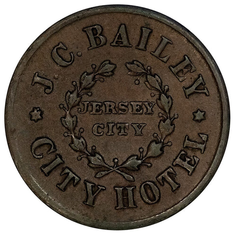 1863 Thos. Bennett NJ / J.C. Bailey NY Jersey City CWT NY 630E-1a Token - Very Fine