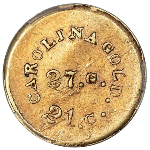 (1842-1850) A. Bechtler Gold Dollar 27 Grains 21 Carat Plain Edge - PCGS XF Details