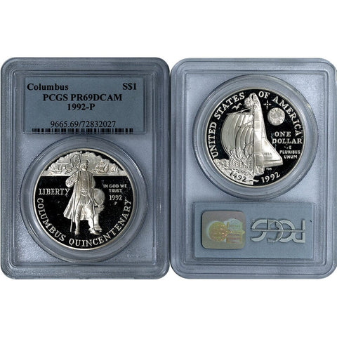 1992-P Columbus Quincentenary Silver Dollar - PCGS PR69 DCAM