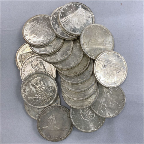 20-Coin Roll of Mixed-Date Canadian Silver Dollars - Brilliant Uncirculated & PL