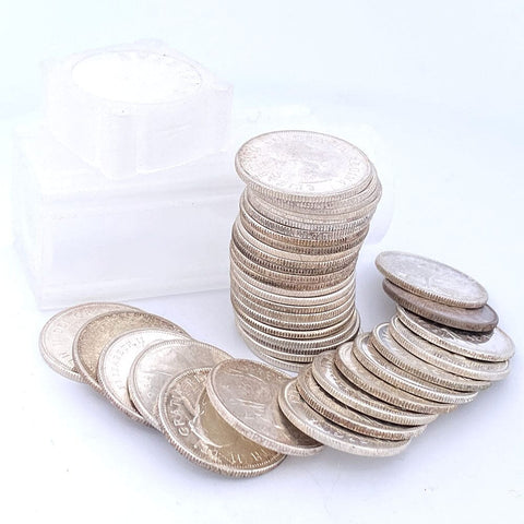 40-Coin Mixed-Date (1953-1967) Canada Silver Quarter Roll - BU & PL