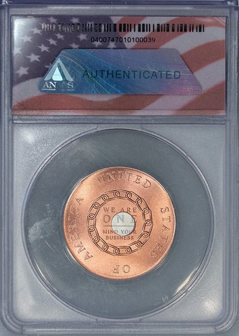 (1792-Dated) Daniel Carr Fantasy Silver Center Chain Cent - ANACS MS 70