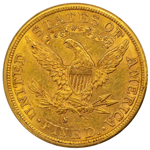 1881-S $5 Liberty Head Gold Coin - About Uncirculated