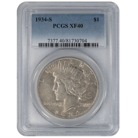 1934-S Peace Dollar - PCGS XF 40