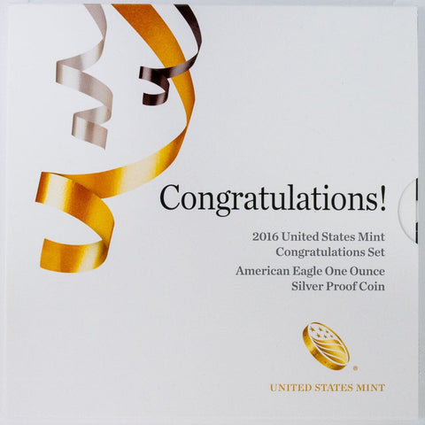 2016 Congratulations Set with 2016-W 1 oz Proof Silver Eagle - Gem Proof in OGP