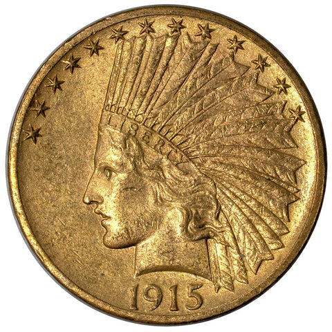 1915 $10 Indian Gold Eagle Coin - About Uncirculated