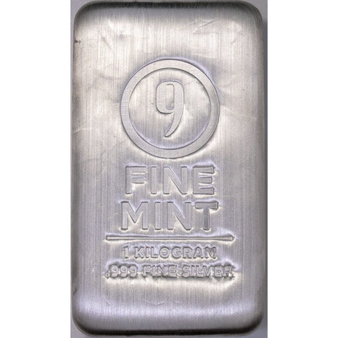 9Fine Mint Kilogram (32.15 toz) .999 Fine Silver Bars - Priced @ Spot