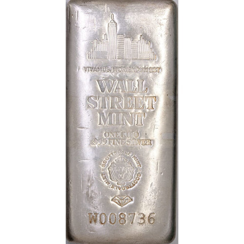 Scottsdale Wall Street Mint (32.15 toz) .999 Fine Silver Bar - Priced @ Spot