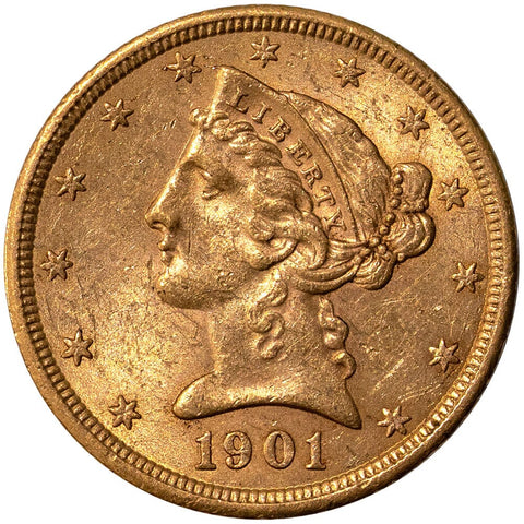 1901-S $5 Liberty Head Gold - About Uncirculated