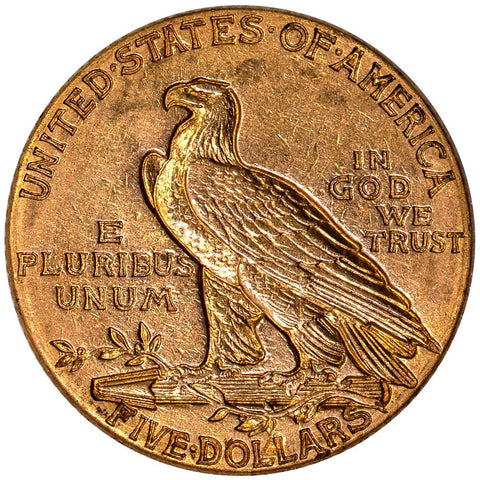 1912 $5 Indian Half Eagle Gold Coin - About Uncirculated